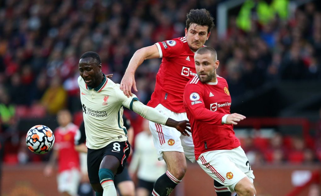 MANCHESTER, ENGLAND - OCTOBER 24:  of Manchester United of Liverpool during the Premier League match between Manchester United and Liverpool at Old Trafford on October 24, 2021 in Manchester, England. (Photo by Alex Livesey - Danehouse/Getty Images)