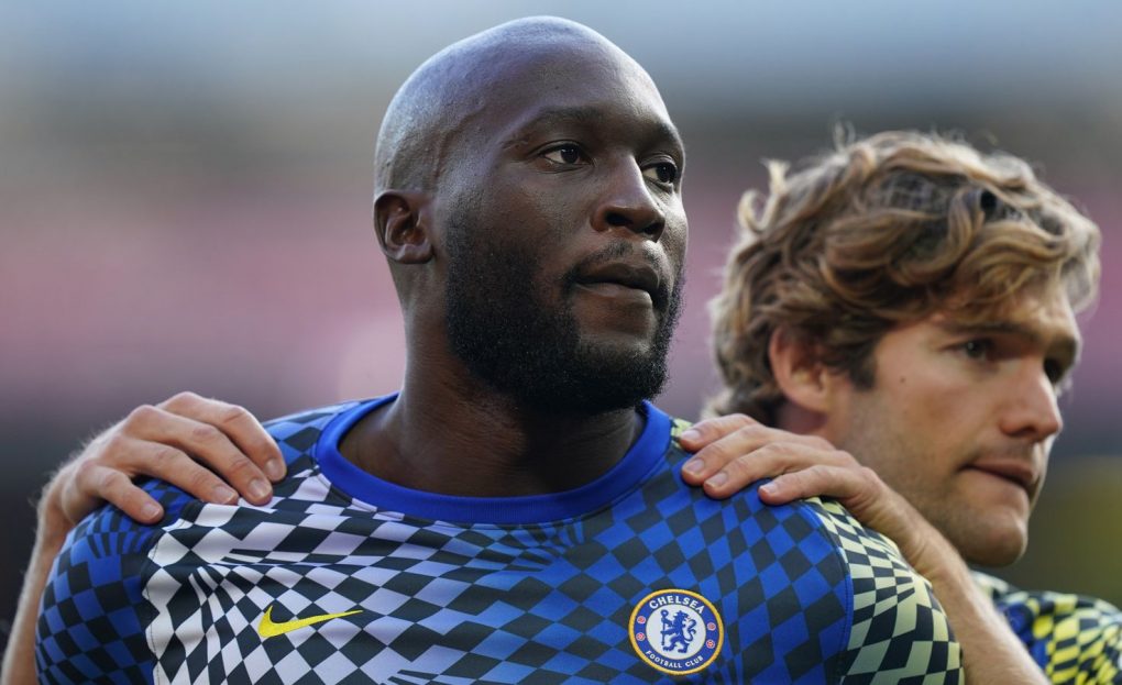 Romelu Lukaku and Marcos Alonso (PA)