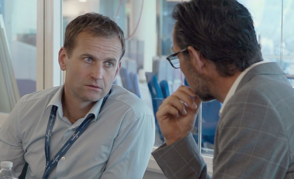 Brighton's Dan Ashworth in discussions at a TransferRoom event