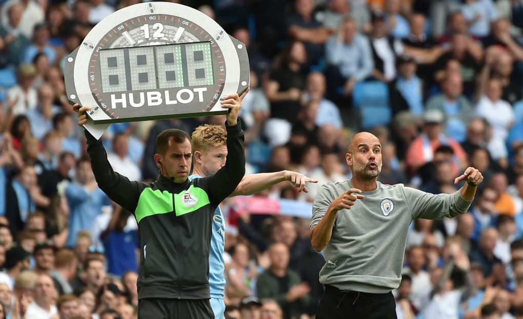AP generic Man City Premier League substitution board